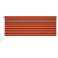 VIDAXL Gelenkarmmarkise Automatisch mit Volant 4x3 m Orange und Braun