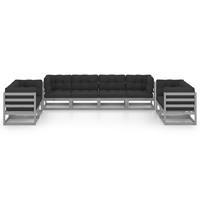 vidaXL 8-delige Loungeset met kussens massief grenenhout