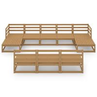 vidaXL 10-delige Loungeset massief grenenhout