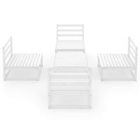 vidaXL 5-delige Loungeset massief grenenhout wit