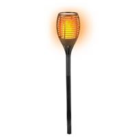 Solar Led Tuinfakkel Zwart 77 Cm - Tuinverlichting/tuindecoratie Led Fakkels