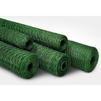 FLOORDIREKT Drahtzaun Grüne Ummantelung Kaninchendraht Maschenweite: 25 mm Höhe: 100 cm Länge: 10 m