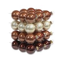 Bellatio 36x Stuks Glazen Kerstballen Natuurtinten (Opal Natural) 4 Cm Mat/glans - Kerstbal