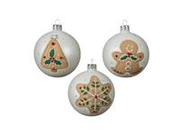 Decoris Kerstbal Glas Cookie 8Cm