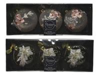 Decoris Kerstballenset a 3 stuks roze 8 cm