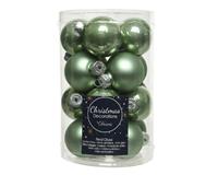 Decoris kerstbal glas d3.5cm s.groen 16st