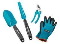 GARDENA Gartenpflege-Set, 3 Kleingeräte mit Handschuhen