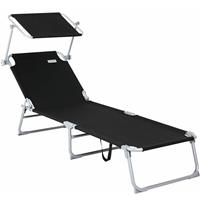 Casaria Ligbed Hawaï Antraciet Aluminium 195x60x30cm