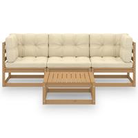 vidaXL 4-tlg. Garten-Lounge-Set mit Kissen Kiefer Massivholz 