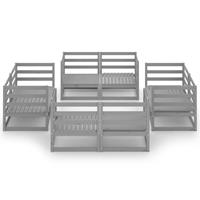 vidaXL 8-delige Loungeset massief grenenhout grijs