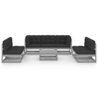vidaXL 8-delige Loungeset met kussens massief grenenhout