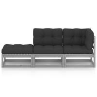 Vidaxl - 3-tlg. Garten-Lounge-Set mit Kissen Kiefer Massivholz