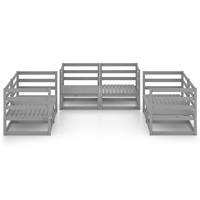 vidaXL 6-delige Loungeset massief grenenhout grijs