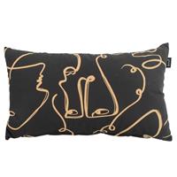 Hartman kussens Sierkussen 50x30cm   Faces black