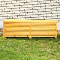 MUCOLA 140CM Holz Auflagenbox Kissenbox Gartenbox Gartentruhe Auflagen Truhe Holztruhe
