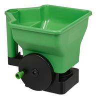 RELAXDAYS Handstreuer, 3 l Streugut, Kurbel, 3-stufig einstellbare Streumenge, Grassamen- u. Düngerstreuer, grün-schwarz