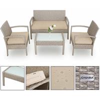 Casaria Polyrotan Loungeset 7-delig Crème