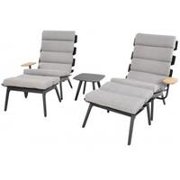 Express Ventus Negro zwarte duo loungeset - 2 persoons