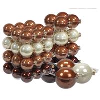 Bellatio 60x Stuks Glazen Kerstballen Natuurtinten (Opal Natural) 6, 8 En 10 Cm Mat/glans - Kerstbal