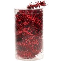 Bellatio 1x Stuks Folie Tinsel Slingers/guirlandes Rood 20 Meter Kerstslingers - Kerstslingers