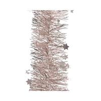 Decoris Kerstslingers Sterren Lichtroze 10 Cm Breed X 270 Cm - Guirlandes Folie Lametta ichtroze Kerstboom Versieringen