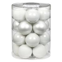 20x Stuks Glazen Kerstballen Elegant Wit Mix 6 Cm Glans En Mat - Kerstbal