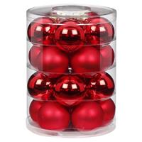 20x Stuks Glazen Kerstballen Rood Mix 6 Cm Glans En Mat - Kerstbal