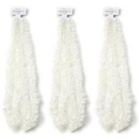 3x Kerstslingers Wit 5 X 270 Cm - Guirlande Folie Lametta - Witte Kerstboom Versieringen