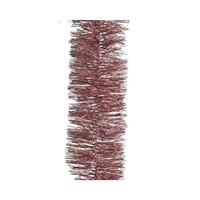 Decoris 3x Kerstslingers Oud Roze 270 Cm - Guirlandes Folie Lametta - Oud Roze Kerstboom Versieringen