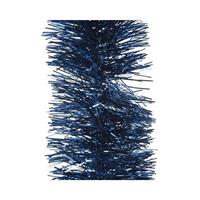 Decoris Kerstslingers Donkerblauw 10 Cm Breed X 270 Cm - Guirlande Folie Lametta - Donkerblauwe Kerstboom Versieringen