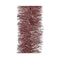 Decoris Kerstslingers Oud Roze 10 Cm Breed X 270 Cm - Guirlande Folie Lametta - Oud Roze Kerstboom Versieringen