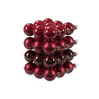 Bellatio 36x Stuks Glazen Kerstballen Rood/donkerrood 6 Cm Mat/glans - Kerstbal