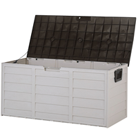 Beliani Opbergbox kunststof beige/bruin 112 x 50 cm LOCARNO