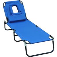 Outsunny Sonnenliege mit Gesichts&ouml;ffnung blau-kombi