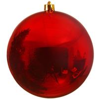 Decoris Grote Raam/deur/kerstboom Decoratie Rode Kerstballen 25 Cm Glans - Kerstbal