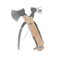 Kikkerland multitool Wood Axe 14 x 8 cm hout/rvs naturel