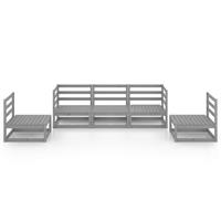 vidaXL 5-tlg. Garten-Lounge-Set Grau Kiefer Massivholz 