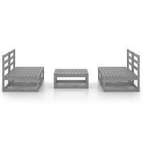 vidaXL 5-tlg. Garten-Lounge-Set Grau Kiefer Massivholz 