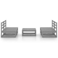 vidaXL 5-tlg. Garten-Lounge-Set Grau Kiefer Massivholz 