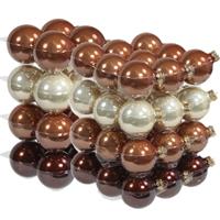 Bellatio 52x Stuks Glazen Kerstballen Natuurtinten (Opal Natural) 6 En 8 Cm Mat/glans - Kerstbal