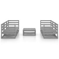 vidaXL 7-tlg. Garten-Lounge-Set Grau Kiefer Massivholz 