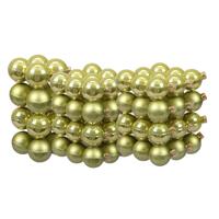 Bellatio 88x Stuks Glazen Kerstballen Salie Groen (Oasis) 4, 6 En 8 Cm Mat/glans - Kerstbal