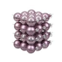 Bellatio 36x Stuks Glazen Kerstballen Salie Paars (Lilac Sage) 4 Cm Mat/glans - Kerstbal