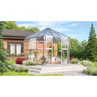 Vitavia Gewächshaus-Pavillon 'Juno 9000' inkl. Stahlfundament aluminium eloxiert 9,9 m² 3 mm ESG, 6 mm HKP - 