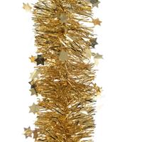 Decoris 1x Kerst Lametta Guirlandes Goud Sterren/glinsterend 270 Cm Kerstboom Versiering/decoratie - Kerstslingers
