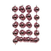 Decoris 3x Stuks Kerst Xxl Kralen Guirlande Oud Roze 270 Cm Kerstboom Versiering/decoratie - Kerstslingers