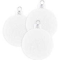 3x Witte Cotton Balls Kerstballen Decoratie 6,5 Cm - Kerstbal