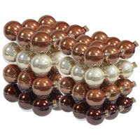 Bellatio 72x Stuks Glazen Kerstballen Natuurtinten (Opal Natural) 4 En 6 Cm Mat/glans - Kerstbal