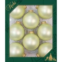 Bellatio 8x Stuks Glazen Kerstballen 7 Cm Naturel Velvet Vanille - Kerstbal
