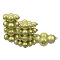 Bellatio 60x Stuks Glazen Kerstballen Salie Groen (Oasis) 6, 8 En 10 Cm Mat/glans - Kerstbal